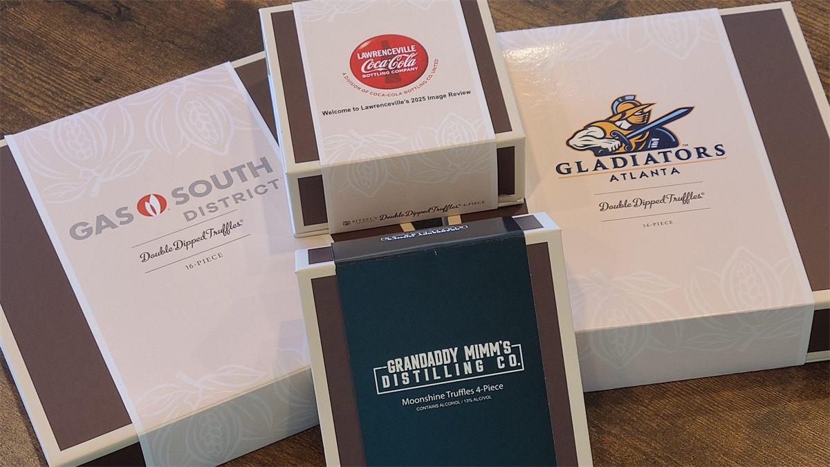 Branded corporate truffle gift boxes for several companies